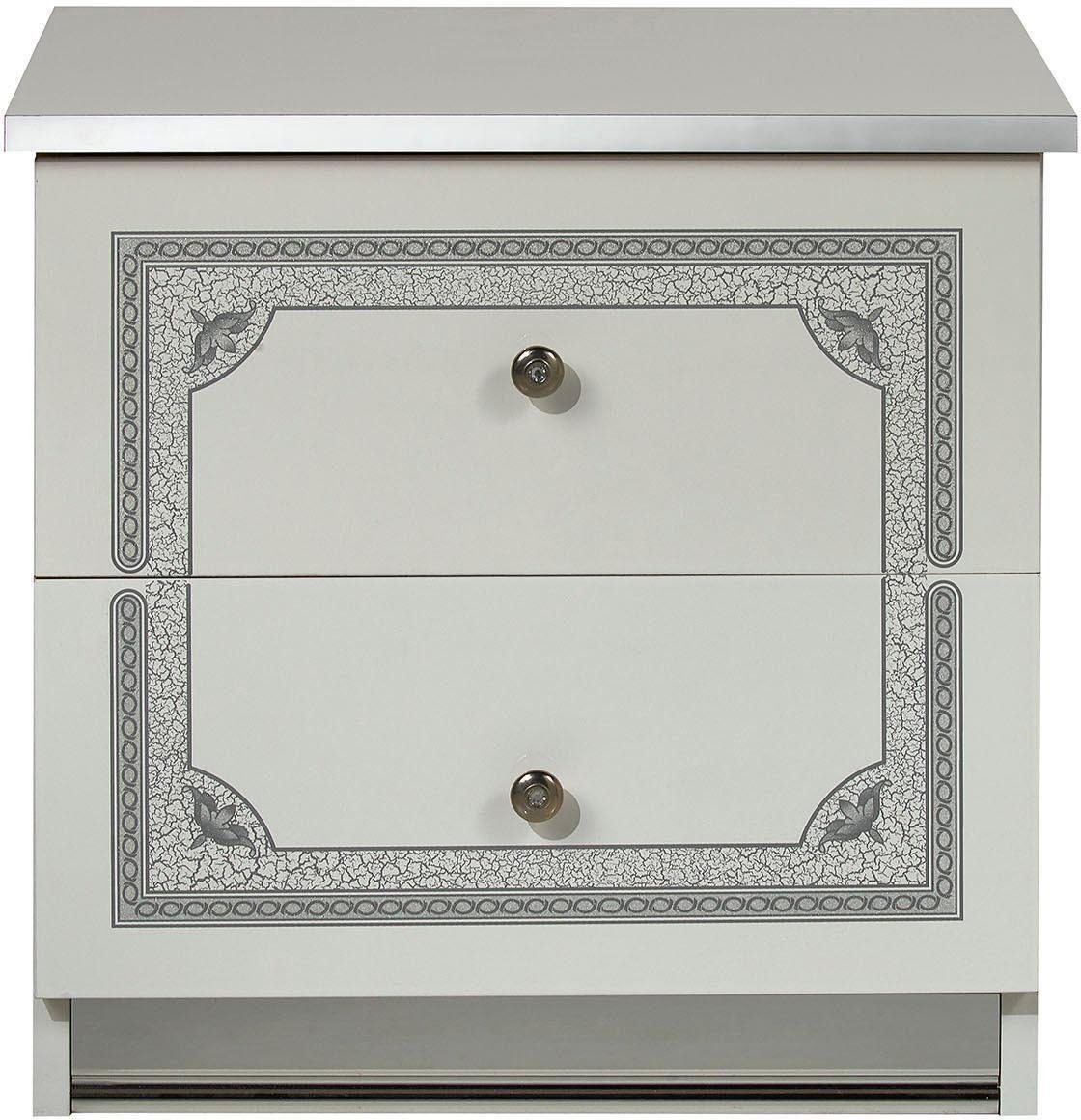 INOSIGN Kommode Greta, aus FSC-zertifiziertem Holzwerkstoff mit Dekor im Klassikstil (Maße (B/T/H): 50/38,5/49 cm), mit 2 Schubladen, soft-close-Funktion, Made in Italy