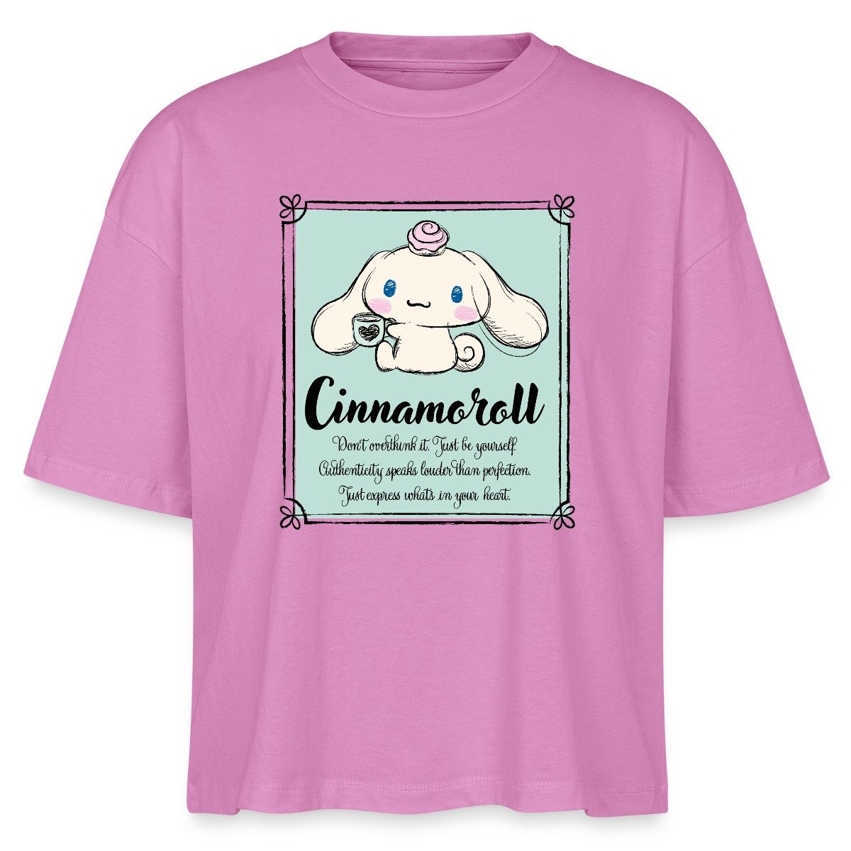 T-Shirt Cinnamoroll Just Be Yourself Boxy Shirt Damen