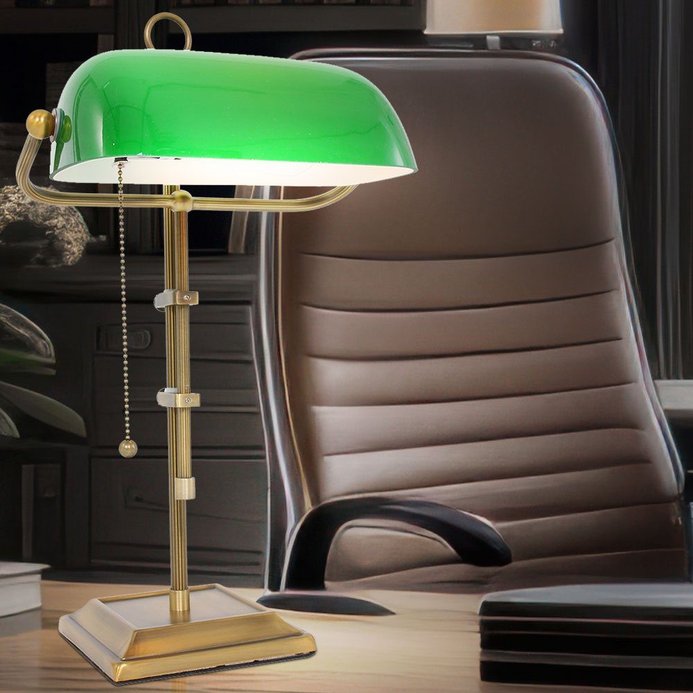 Lampe Bronze Nacht grün Schreib Zimmer Beleuchtung etc-shop inklusive, Schlaf Tischleuchte, Antik Tisch nicht Leuchtmittel LED