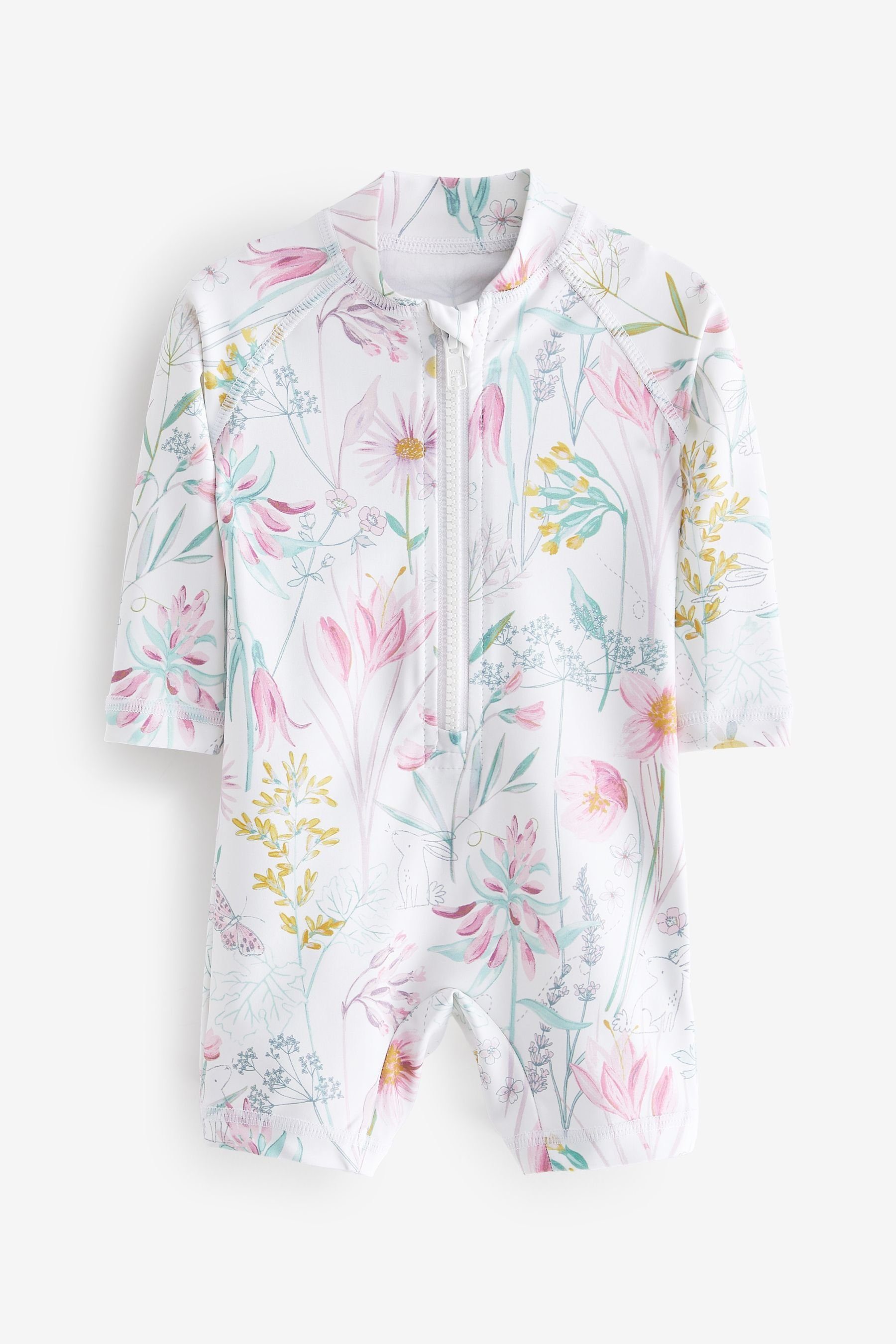 Next Badeanzug Badeanzug mit Sonnenschutz für Neugeborene (1-St) Pink Floral