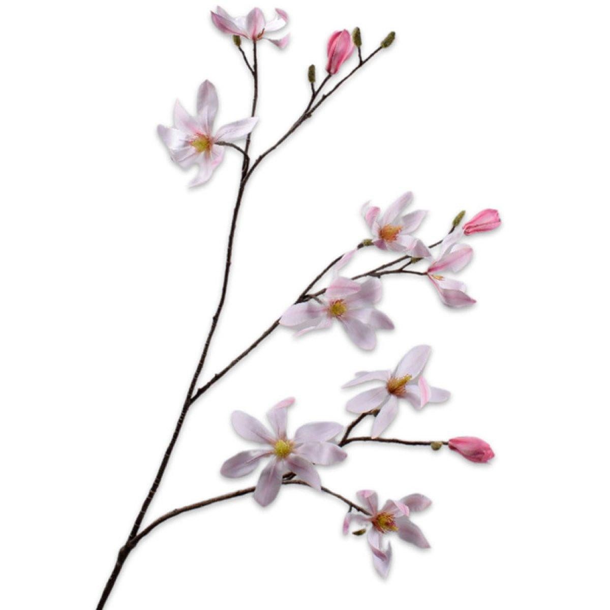 Künstliche Zimmerpflanze Seidenblume Magnolie Magnolia Spray Pink (96cm), SILK-KA