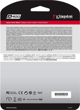 Kingston A400 interne SSD (240 GB) 2,5" 500 MB/S Lesegeschwindigkeit, 350 MB/S Schreibgeschwindigkeit