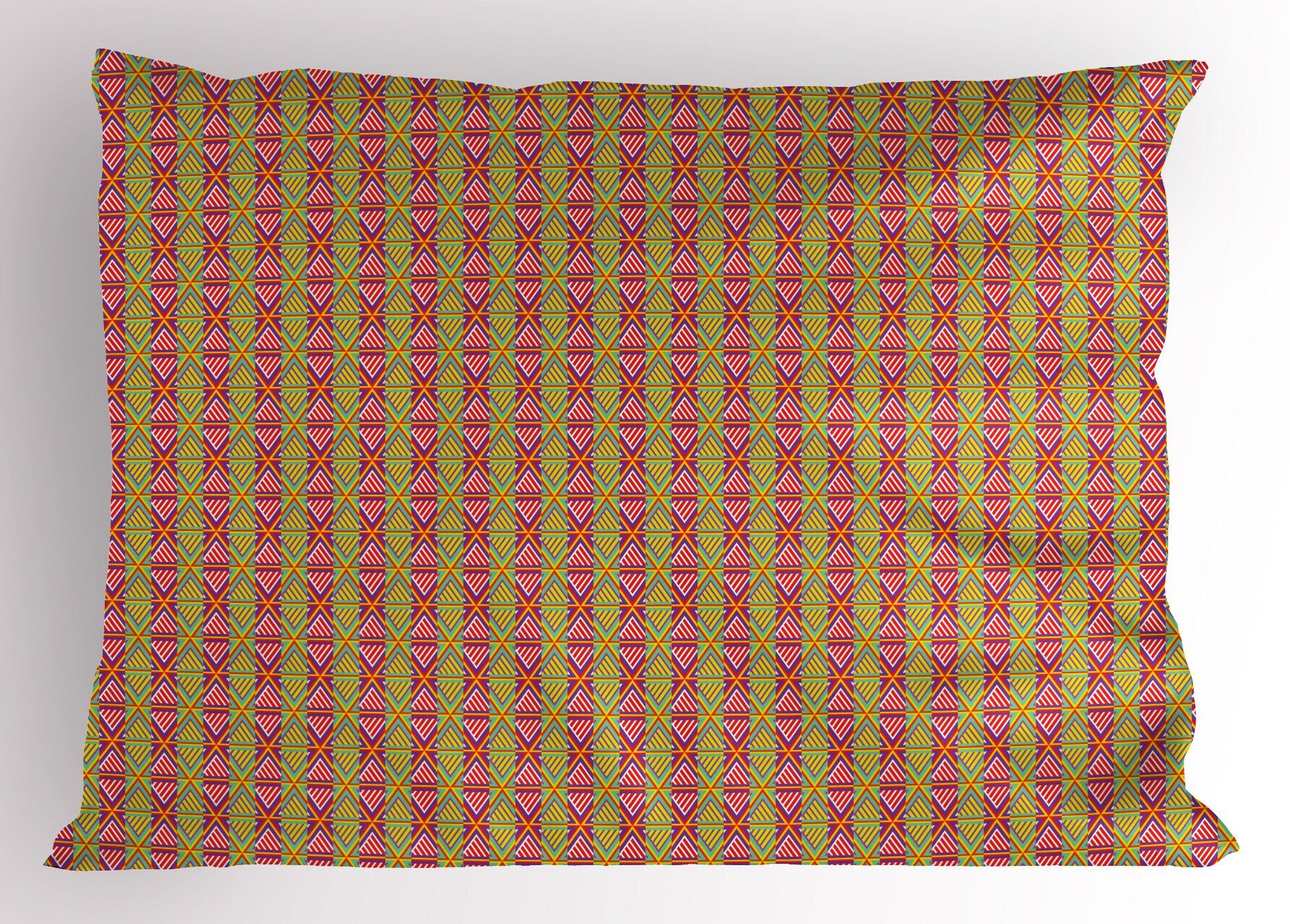 Kissenbezüge Dekorativer Standard King Gedruckter Kissenbezug, Triangles Stripes Artwork Size Stück), (1 Abakuhaus Geometrisch