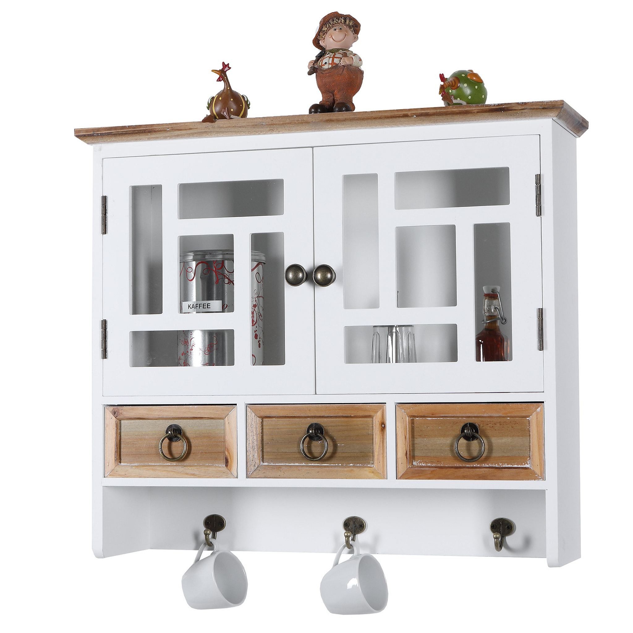 Home4Living Wandregal Wandregal 55cm Wandschrank Regal Weiß Retro Schrank, Dekorativ