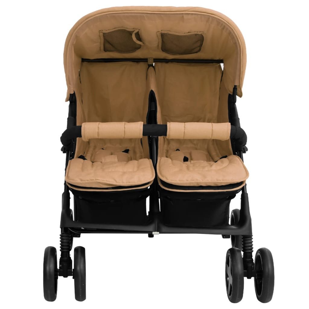 vidaXL Zwillingswagen, Taupe Stahl