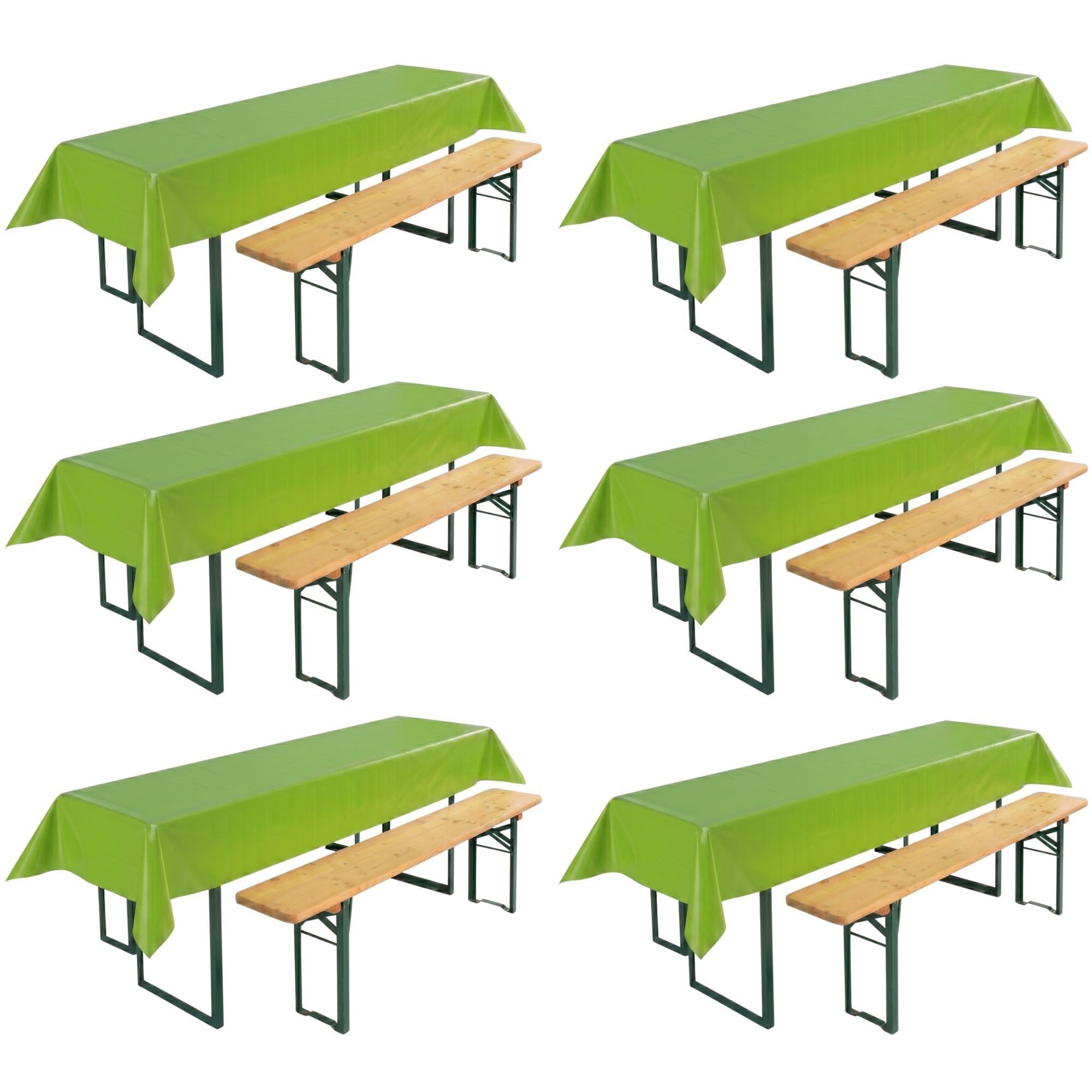 Beautex Tischdecke, Partytischdecke, für Biertischgarnituren, 100x250cm, viele Farben (6-tlg), wasserabweisend, abwaschbar, lebensmittelecht, strapazierfähig