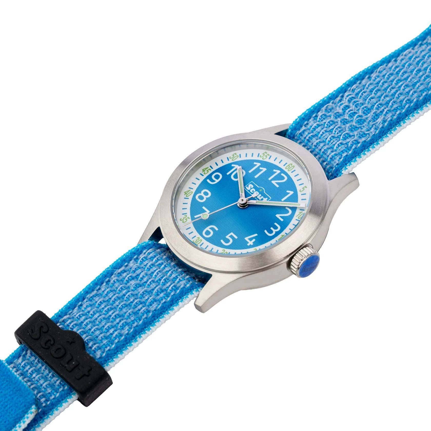 Scout Quarzuhr Kinderuhr Cool 164000023 Blau Textilband Klettverschluss 32 mm