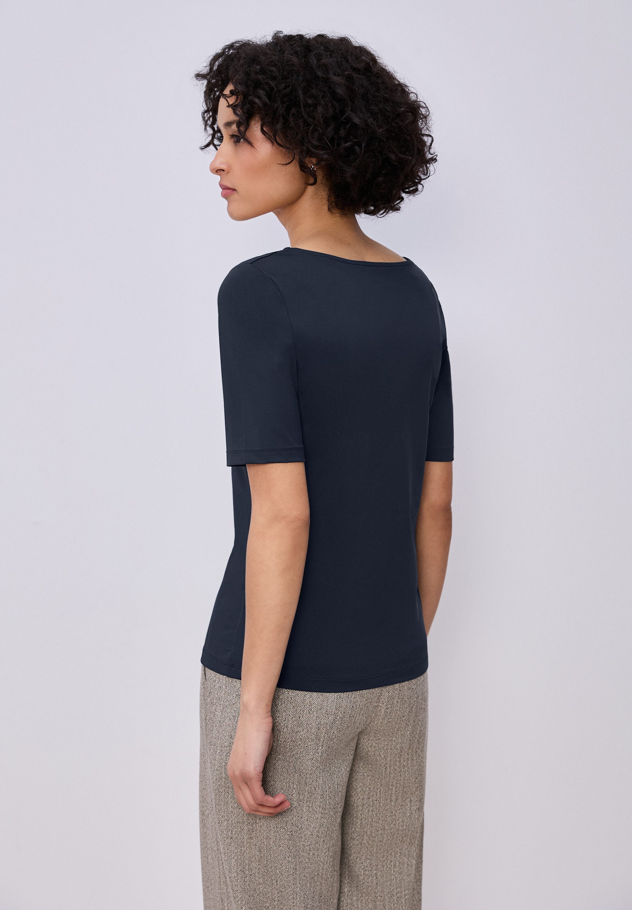 STREET ONE T-Shirt aus Jersey in Unifarbe – Bild 3 von 5