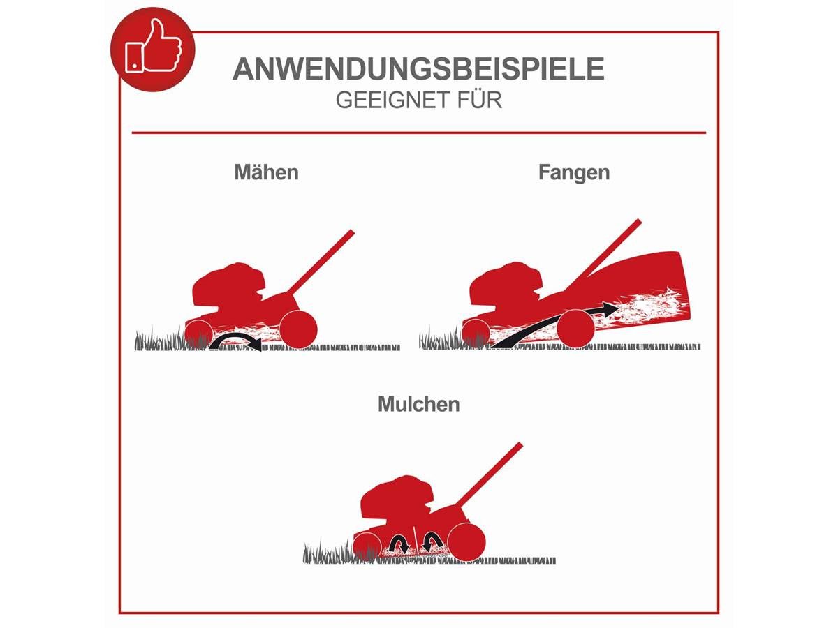Scheppach Benzinrasenmäher RM420AE, 42 cm Schnittbreite, (Set), 150 cm³, 3,5 PS Motorleistung, inkl. Akku u. Ladegerät + 0,6 L Motoröl