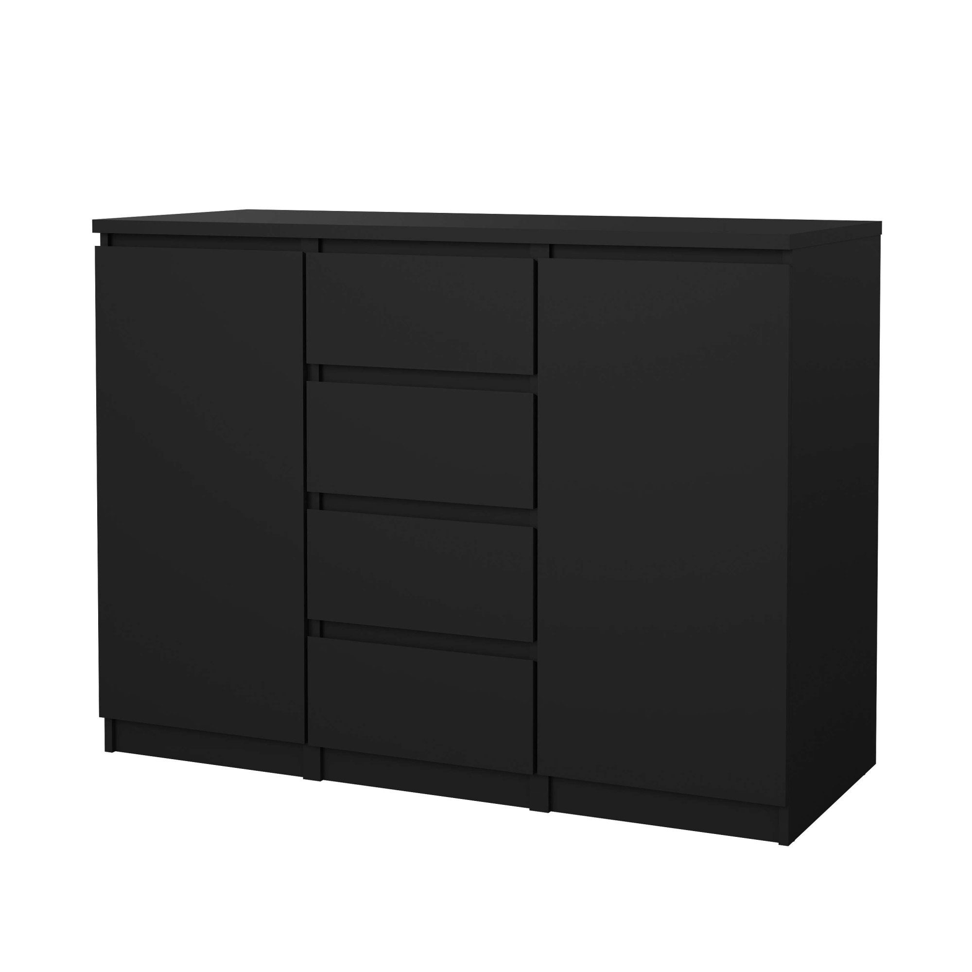 Home affaire Kommode Naia, Sideboard, 4 Schubladen, 2 Türen, Aufbewahrung, grifflose Front, Mit Einlegeböden, modern, skandinavisches Design, in mehrere Farben
