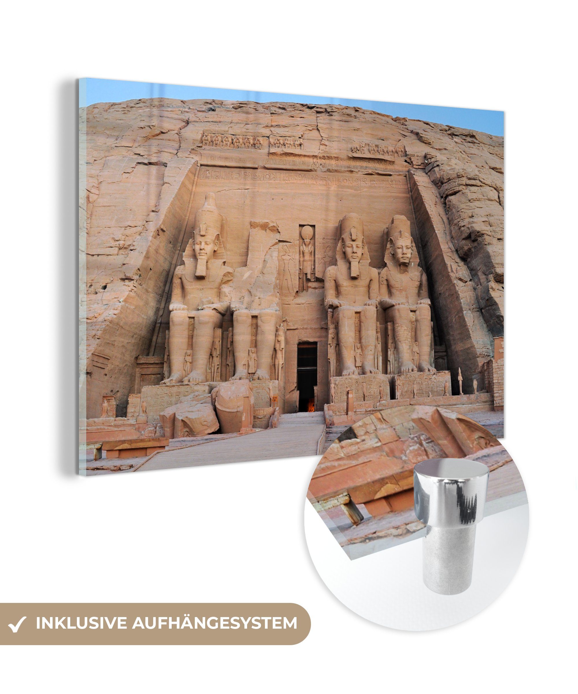 MuchoWow Acrylglasbild Der Tempel von Ramses II. Aboe Simbel in Ägypten., (1 St), Acrylglasbilder Wohnzimmer & Schlafzimmer