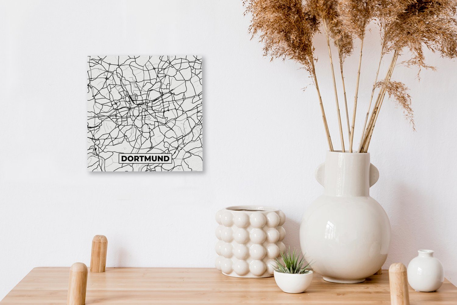 für Stadtplan, St), OneMillionCanvasses® Leinwand Leinwandbild - Karte (1 Schlafzimmer Bilder Dortmund - Wohnzimmer