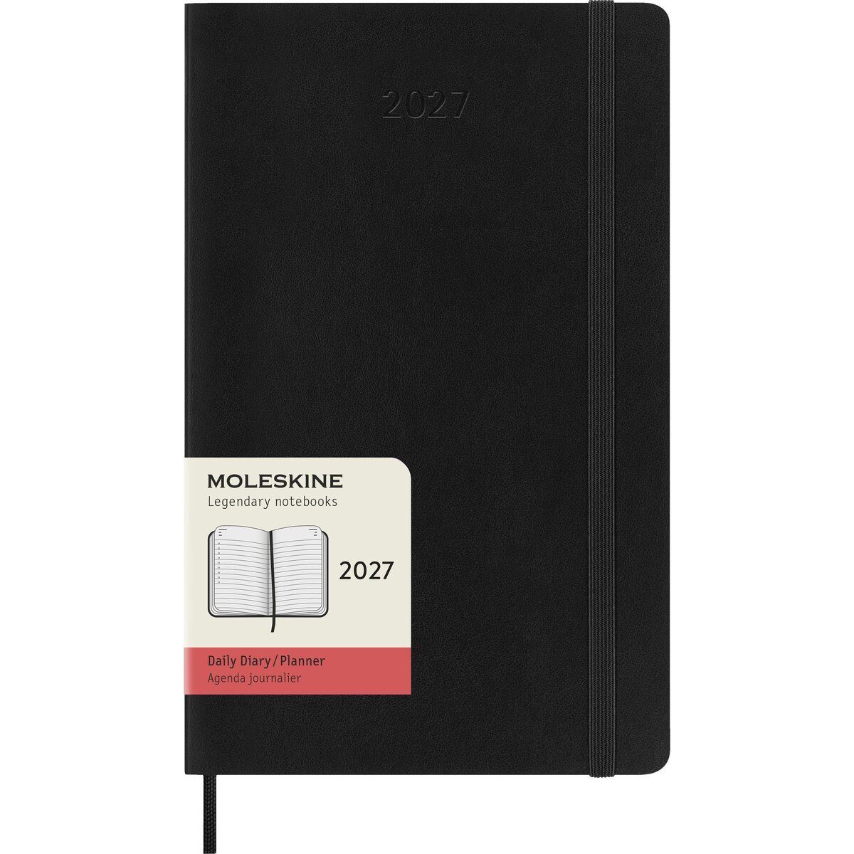 MOLESKINE Buchkalender Tageskalender 12 Monate Large A5 1 Tag/Seite horizontal weicher Einban