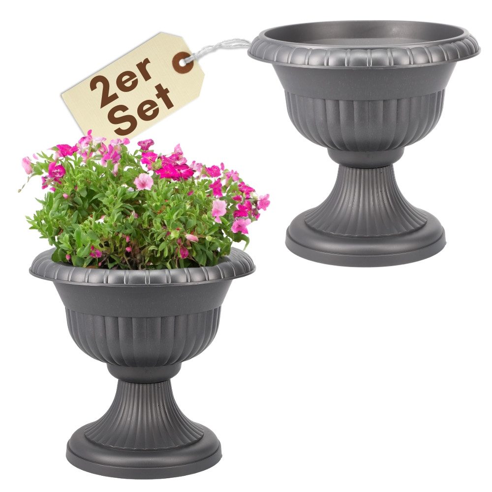 GarPet Blumentopf 2er Set Blumentopf mit Ständer Blumensäule mit Standfuß Pflanzensäule