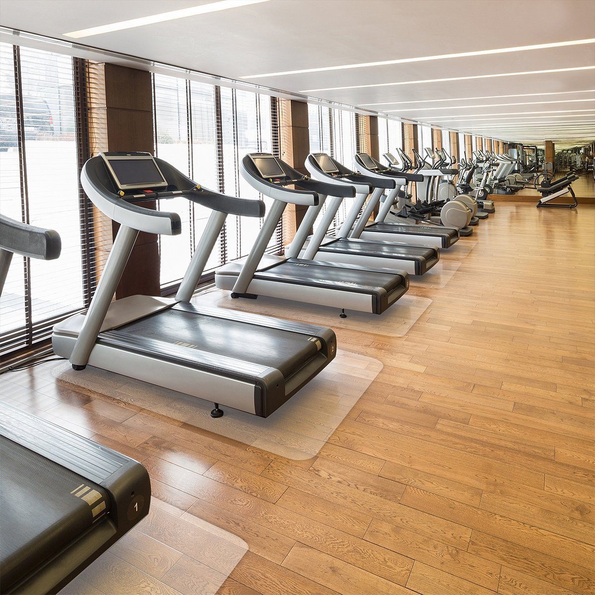 etm Bodenmatte Unterlegmatte für Fitnessgeräte, Bodenschutzmatte, 9 Größen, transparent