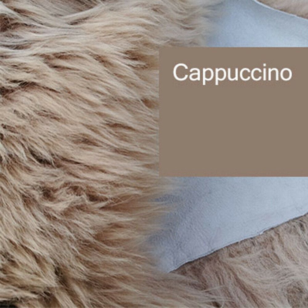 Provellus Fellteppich Top Öko Lammfell Schaffell Cappuccino Taupe Beige Neu L-XL, 80cm - 100cm