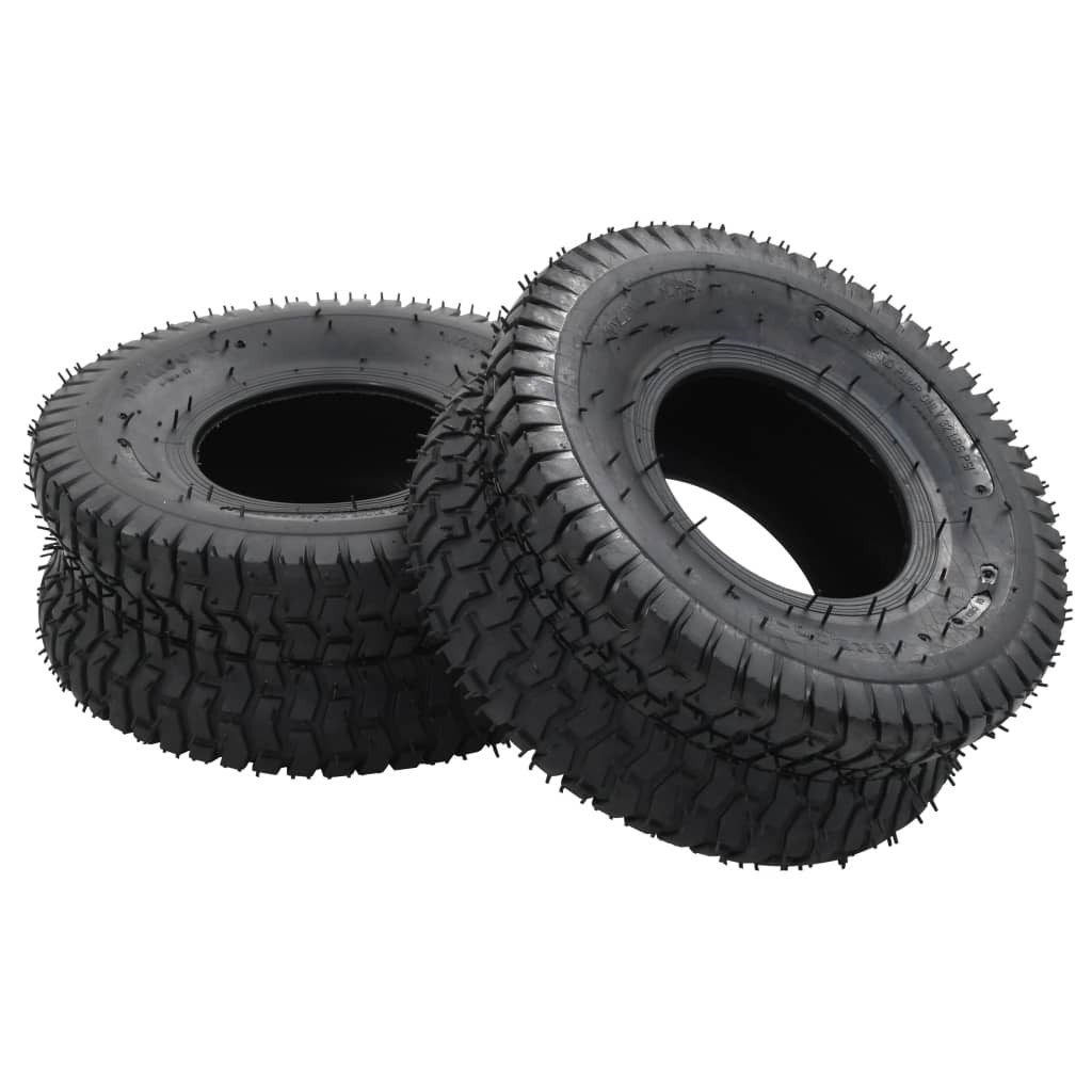 vidaXL Schubkarren-Rad 4-tlg. Schubkarrenreifen und Schlauch-Set 15x6.00-6 4PR Gummi