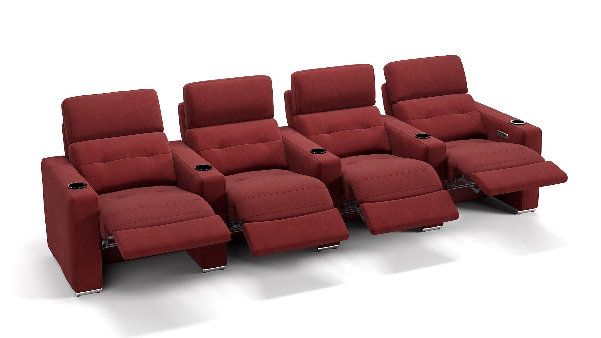 Sofanella 4-Sitzer Stoff BARI, Heimkinosofa, Kinocouch, Funktionssofa, Kinosofa, Stoff Sofas