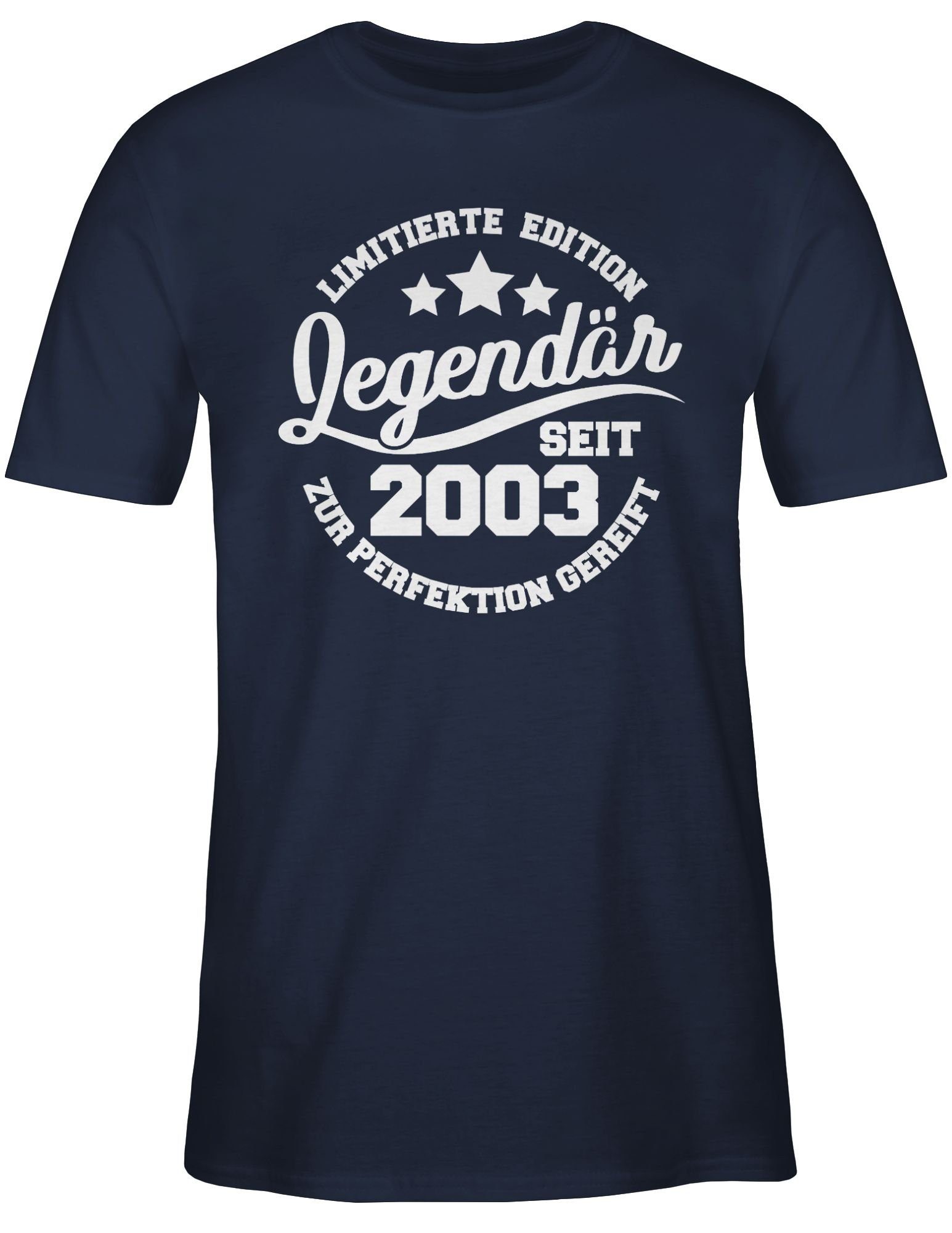 Shirtracer T-Shirt Legendär seit 2003 Blau weiß Geburtstag - 2 20. Navy
