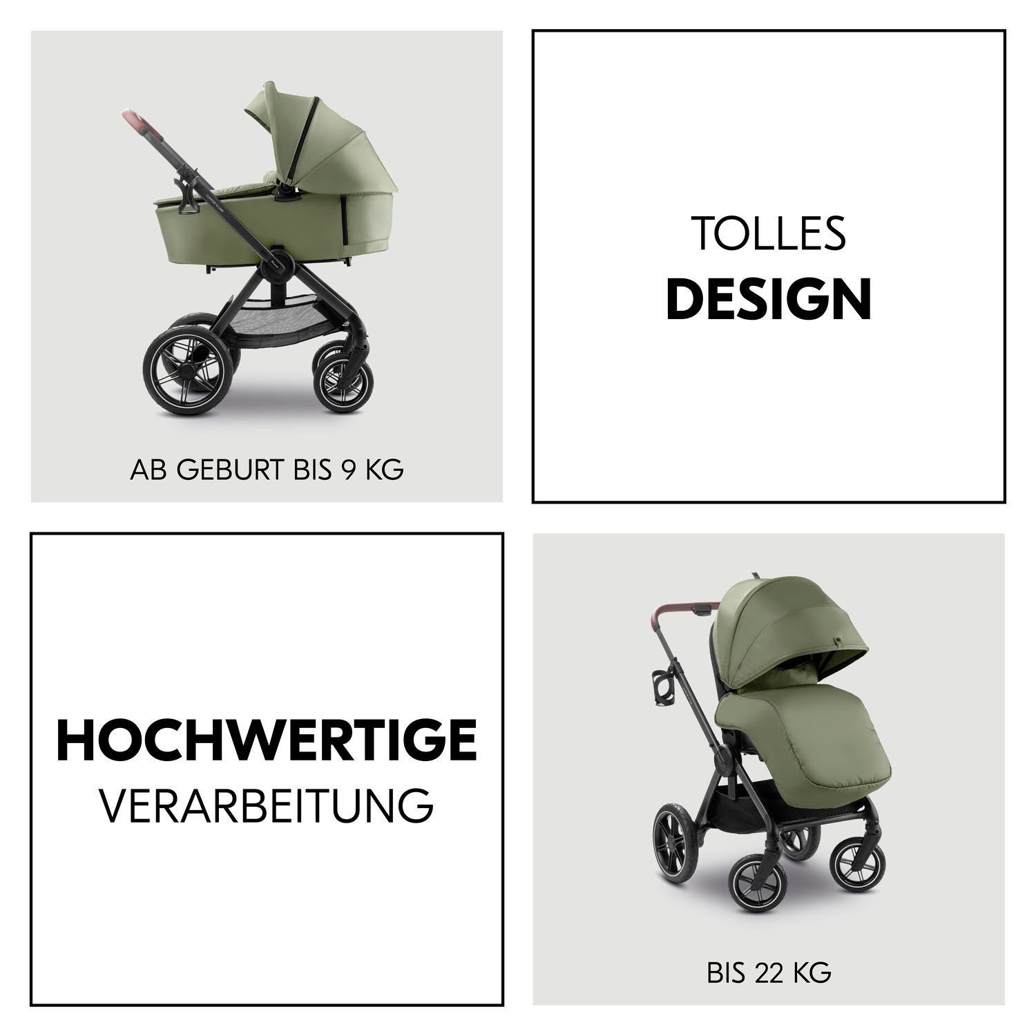 Hauck Kombi-Kinderwagen Comfort N Care, (Set), Belastbarkeit bis 22 kg
