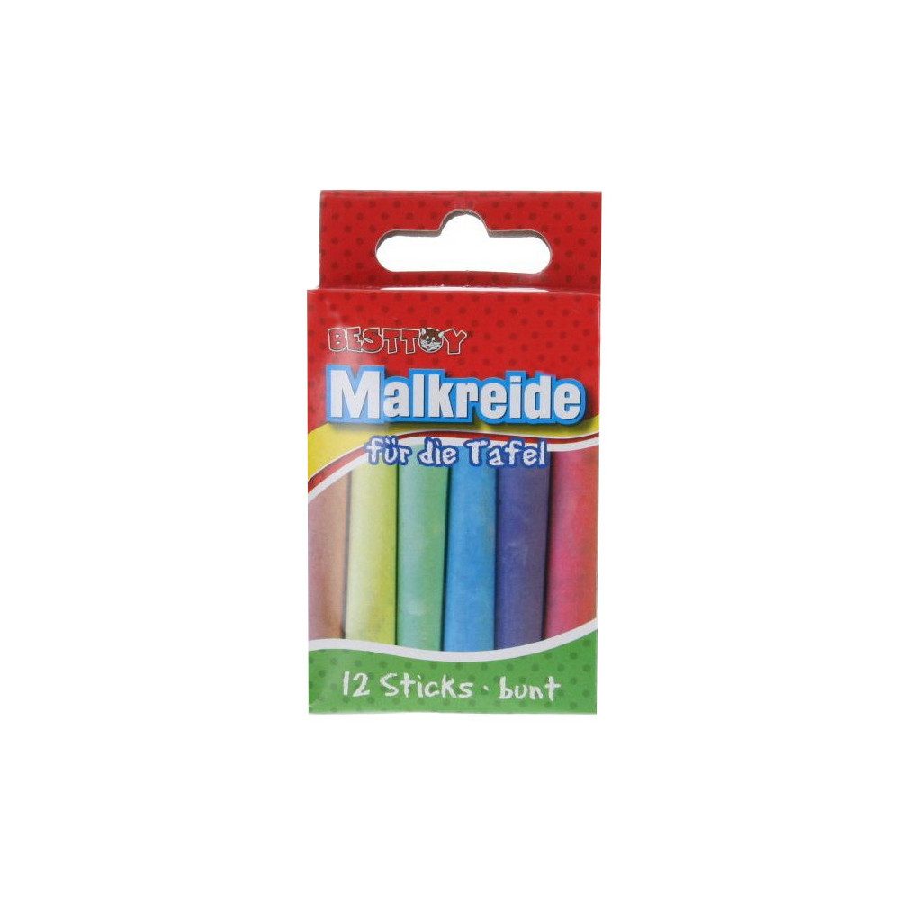 Besttoy Schulheft Tafelmalkreide - 12 Sticks - bunt