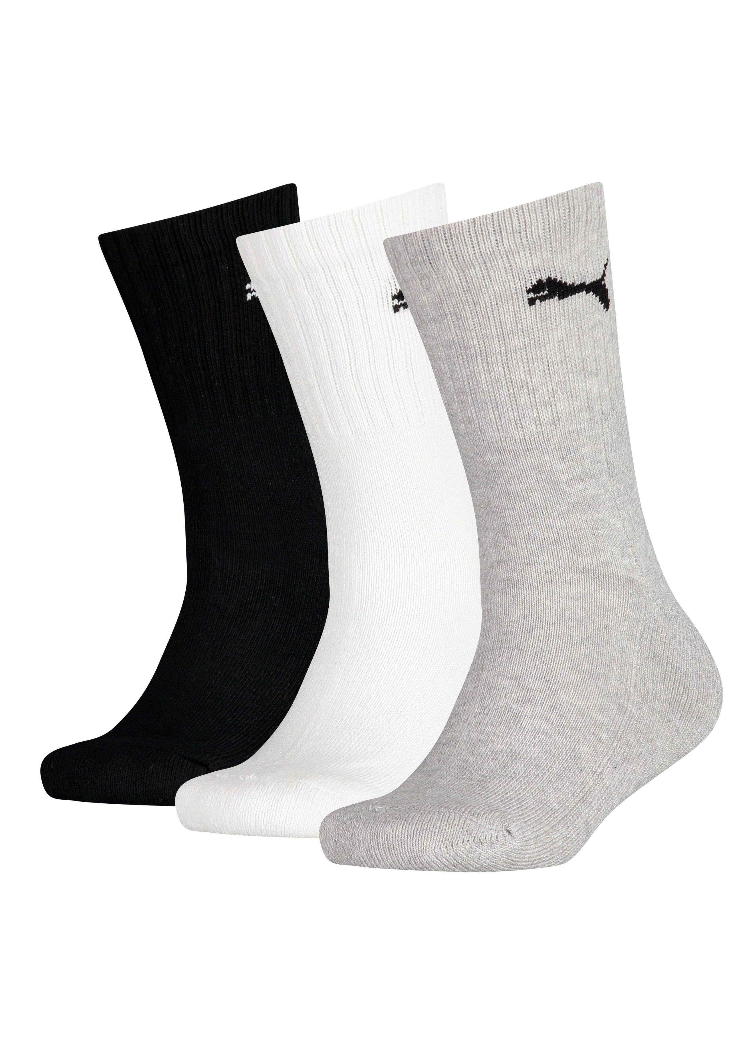 PUMA Socken PUMA KIDS CREW SOCK 3P (3-Paar, 3 Paar) Junior mit klassischer Rippe