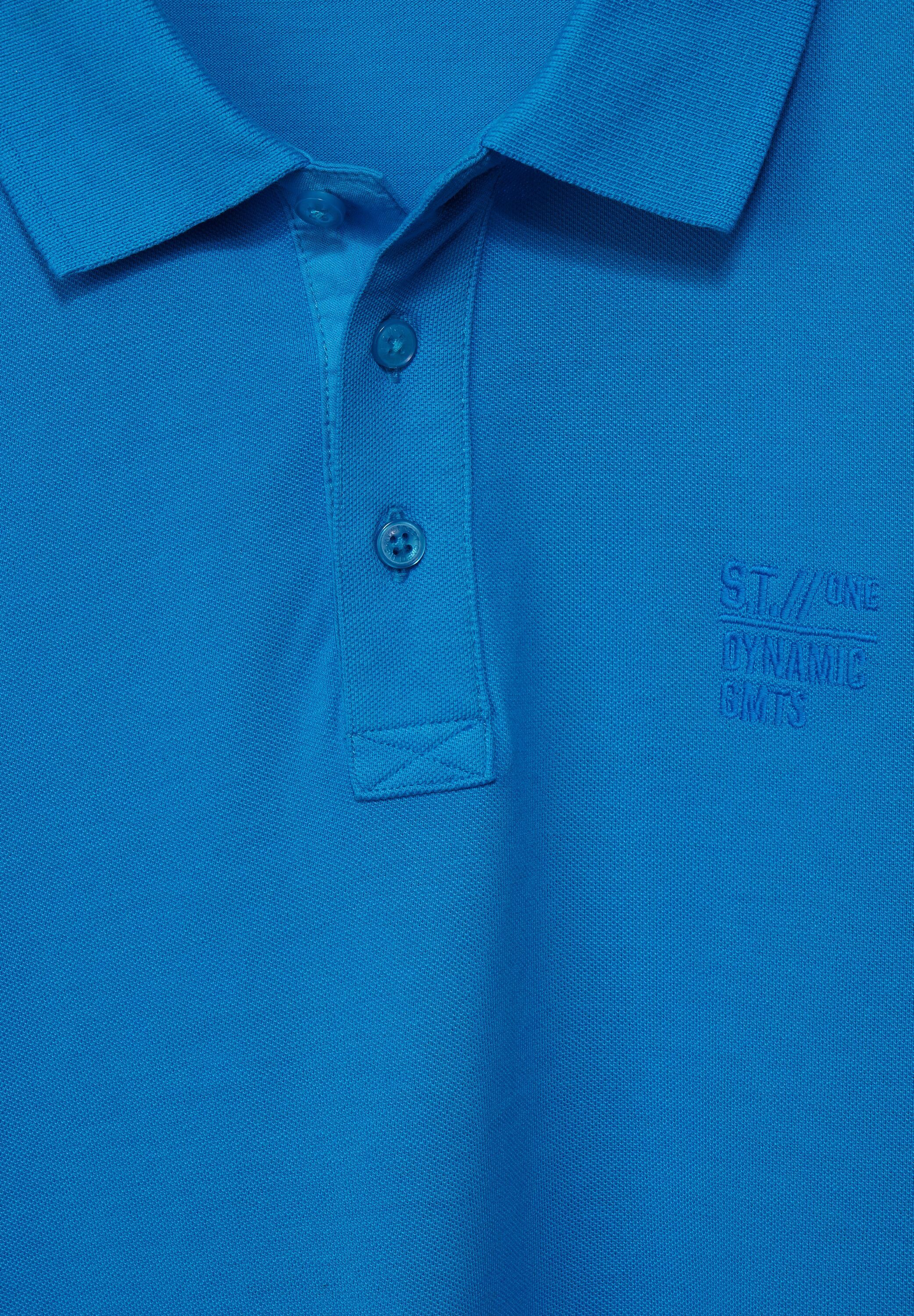 STREET ONE MEN Poloshirt mit laguna Piqué-Struktur blue
