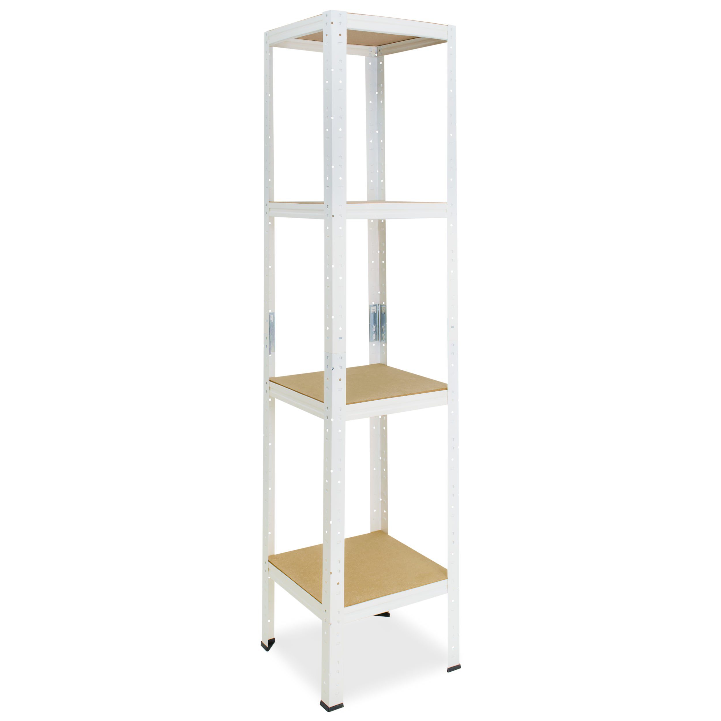 shelfplaza Schwerlastregal HOME, 180x50x50cm weiß, 4 Böden, Kellerregal, Garagenregal, Steckregal
