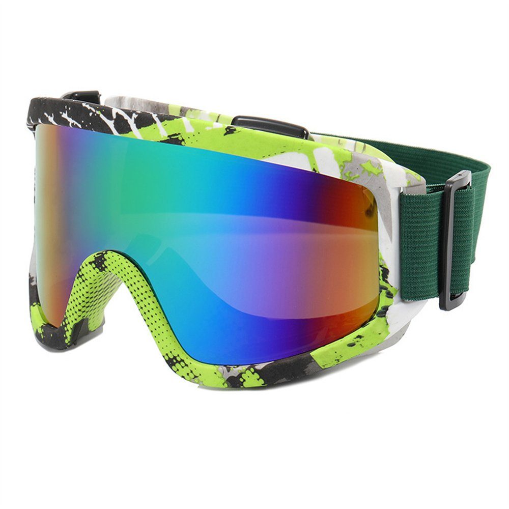 Rouemi Skibrille Outdoor-Skibrille Grün für den Skibrille,winddichte Bergsport Erwachsene