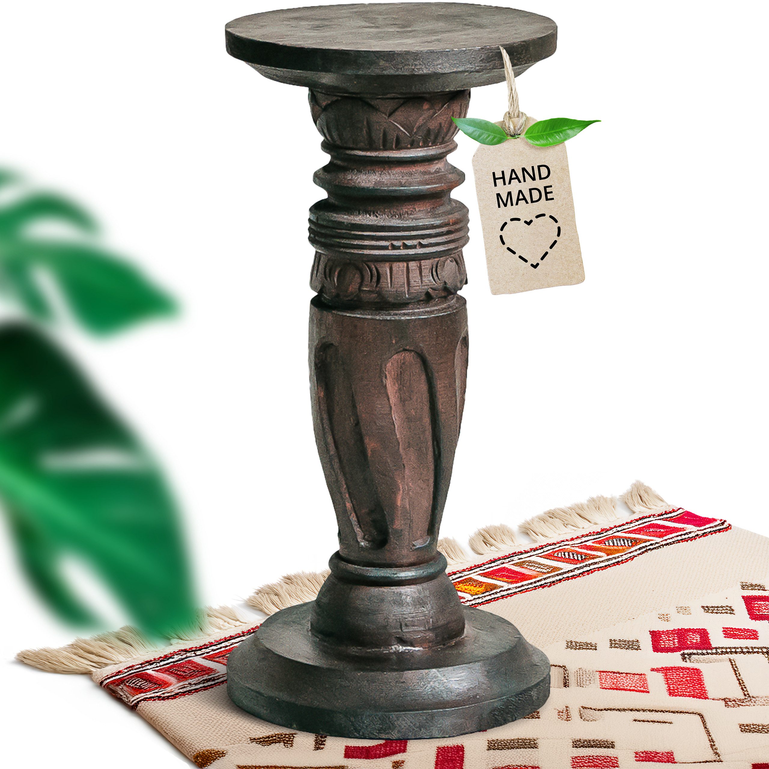 livasia Dekosäule Balinesische Säule aus Holz, Rotation, handgefertigt
