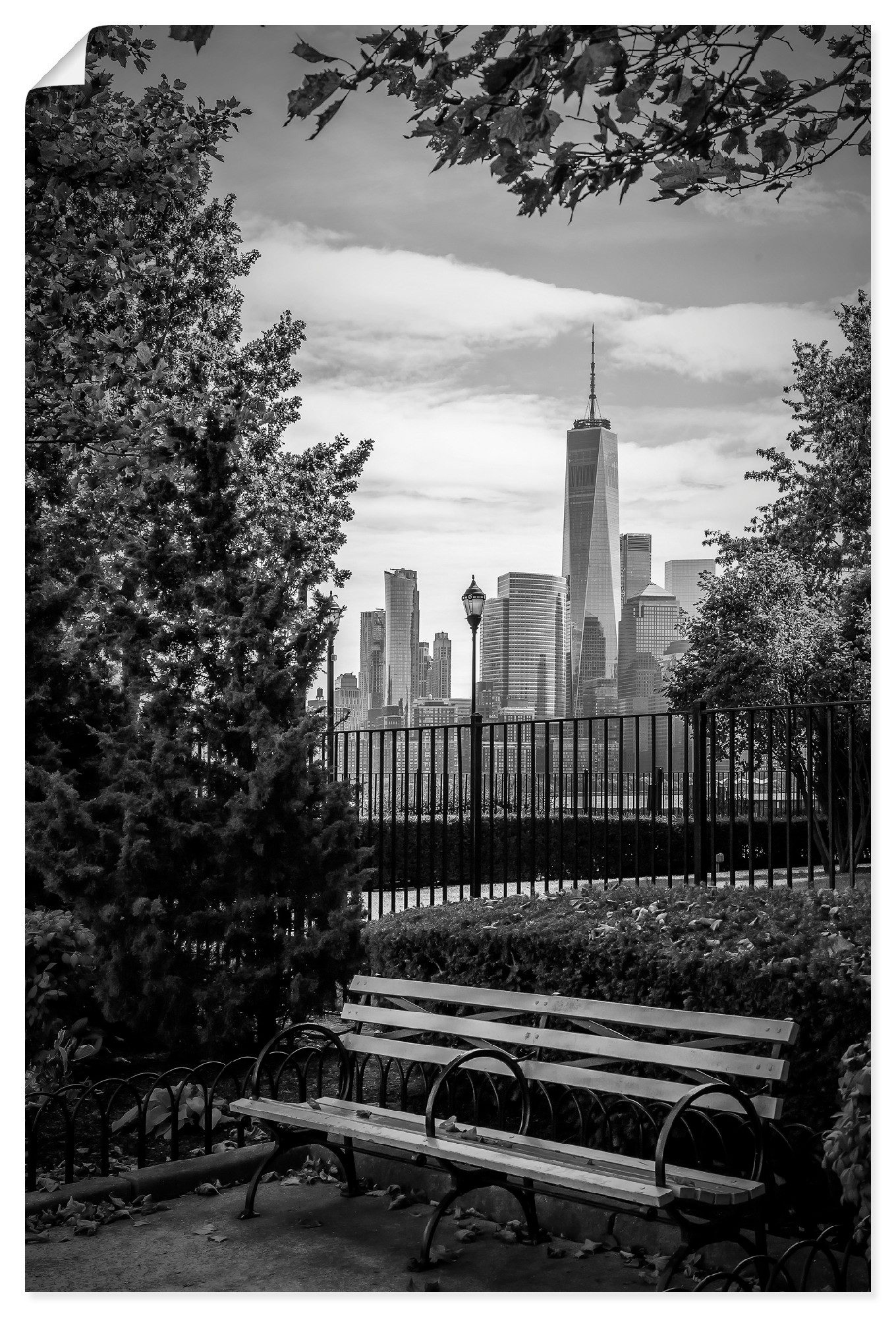 Artland Wandbild Urbaner Rückzugsort mit NYC-Skyline, (1 St), als Alubild, Leinwandbild, Poster, Wandaufkleber in verschied. Größen