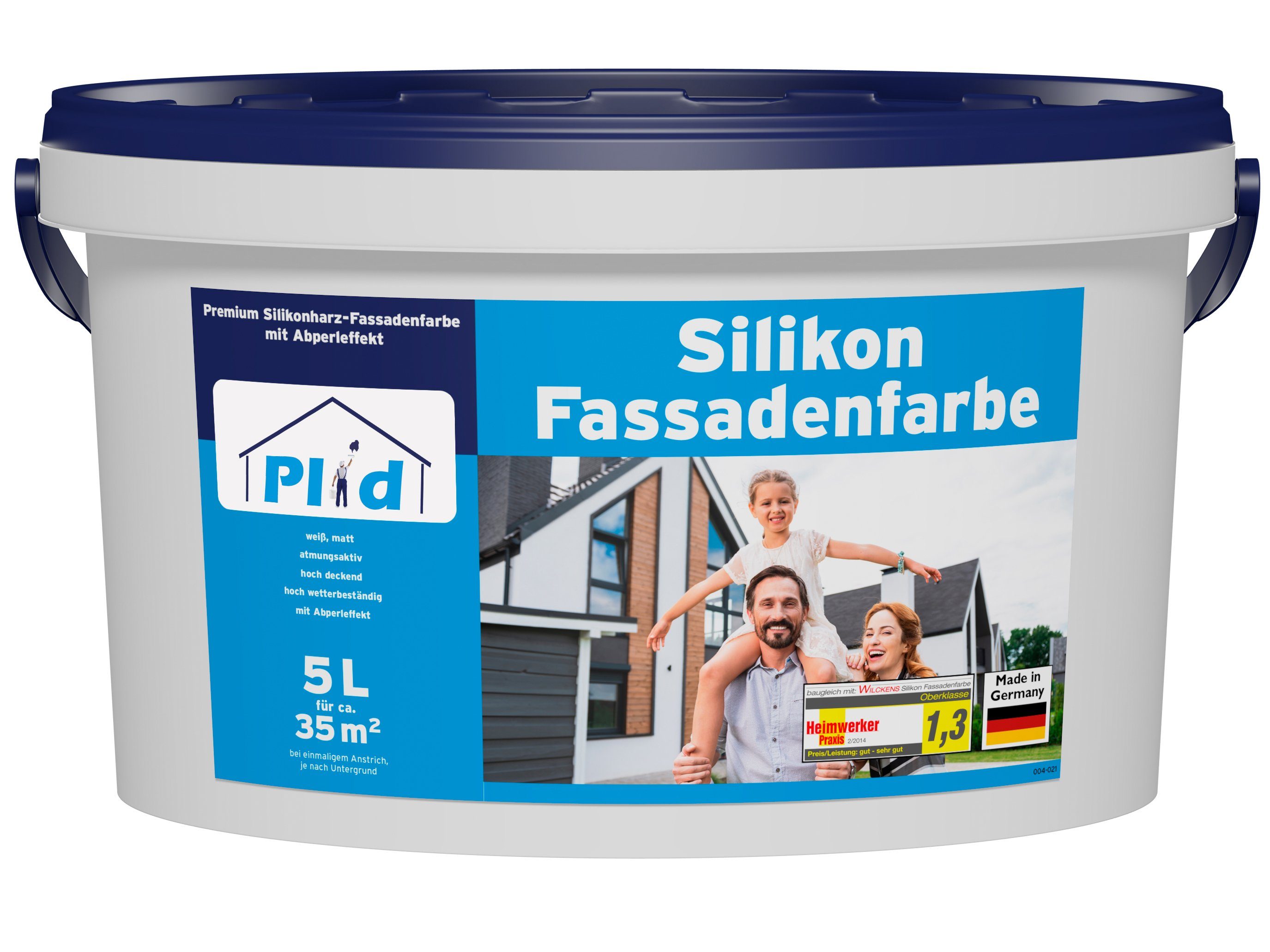 plid Fassadenfarbe Silikon Fassadenfarbe Weiß Außen Matt Außenwandfarbe, Schnelltrocknend