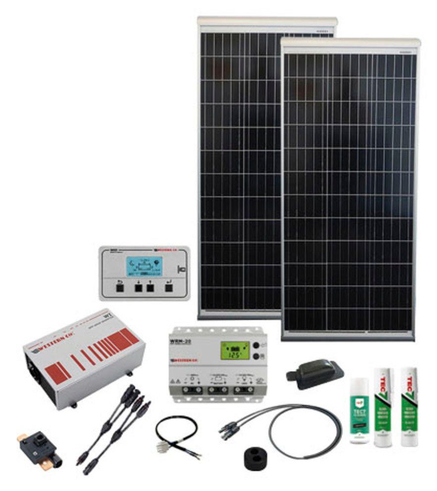Victron Energy Solaranlage Caravan Kit, Base Camp Aero, MPPT DC240W AC400W, 12V, 120 W, Monokristallin, (Komplett-Set)