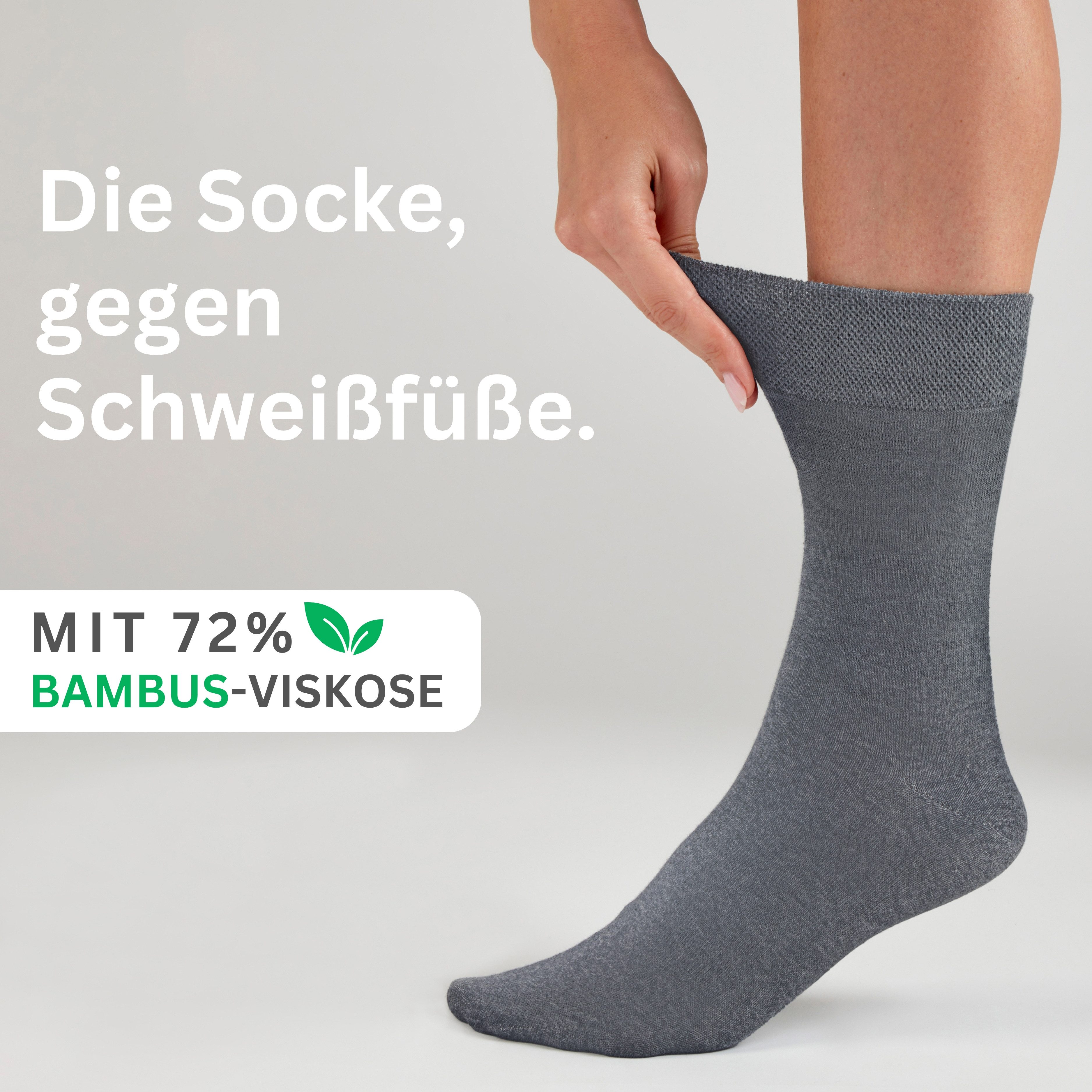 MEDOLY Basicsocken Bambussocken gegen Schweißfüße, ohne Bund, mit 72% Bambu günstig online kaufen