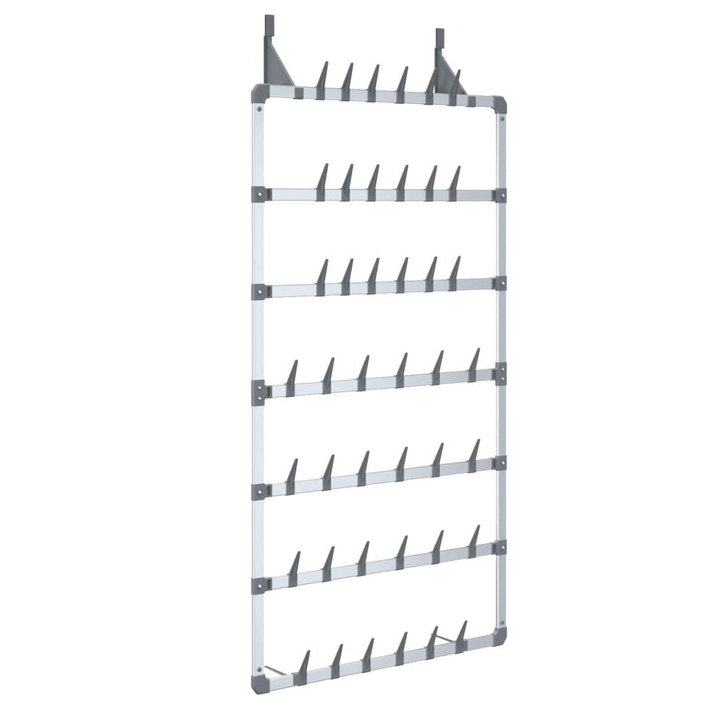 Schuhregal Hängender Schuhe-Organizer Silbern 66x13x139 cm