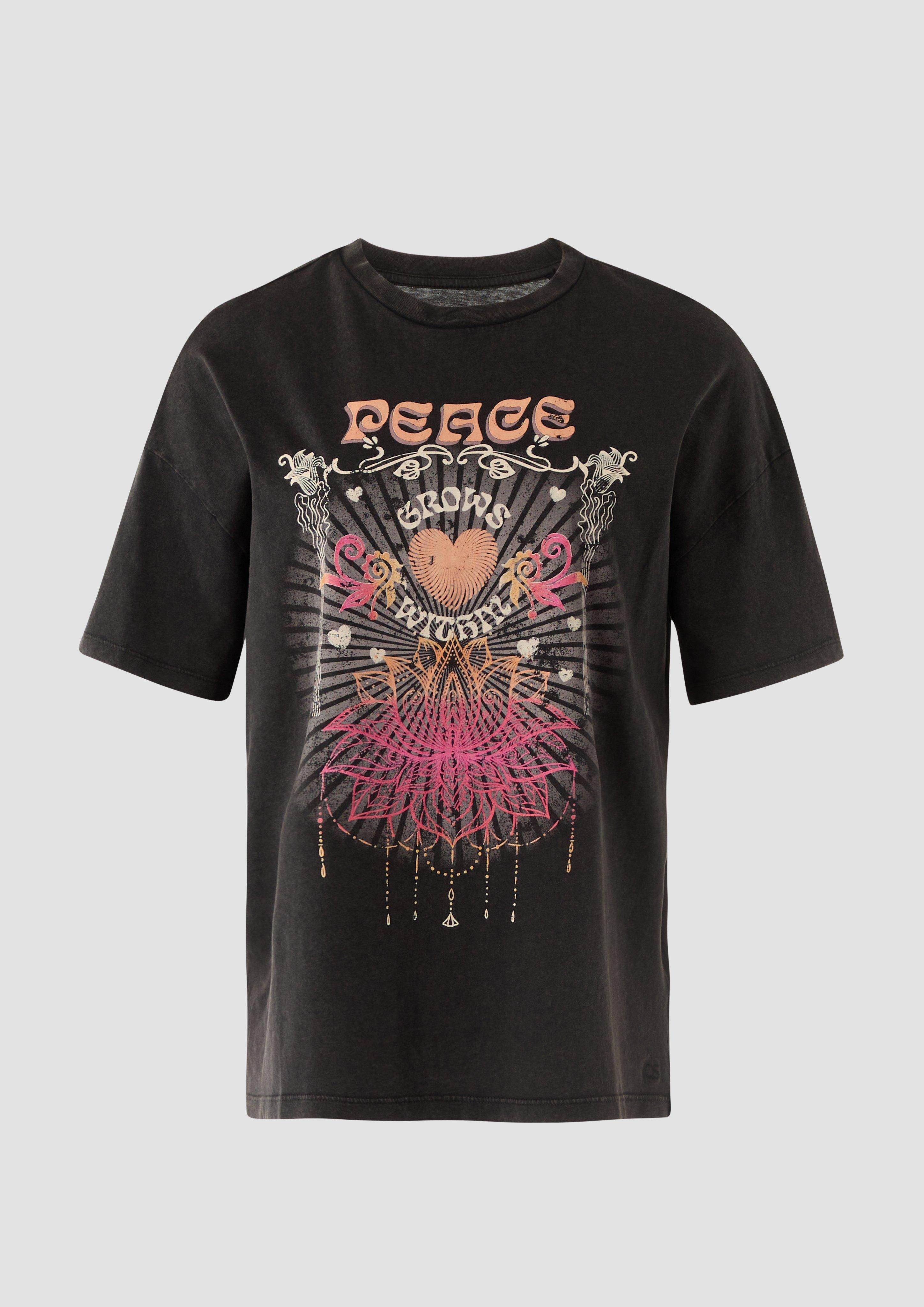 QS Kurzarmshirt Baumwoll-T-Shirt im Loose Fit günstig online kaufen