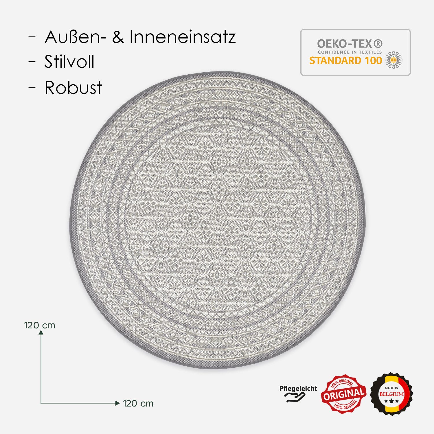 DomDeco Outdoorteppich In- & Outdoor Teppich Rund FINN - Y, Rund