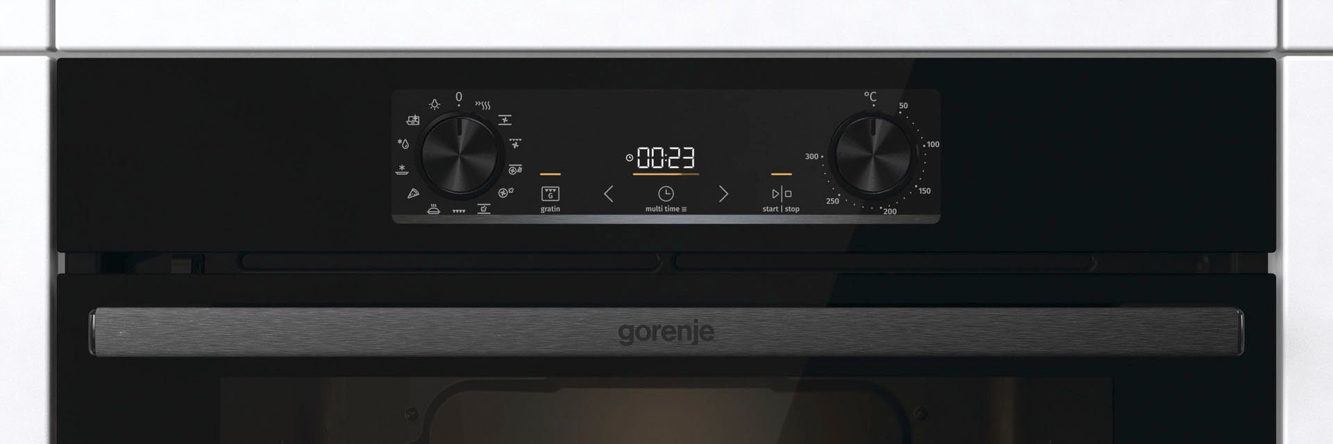 2-fach-Teleskopauszug, GORENJE Backofen mit Pyrolyse-Selbstreinigung, ExtraSteam BPS6737E09BGOT,