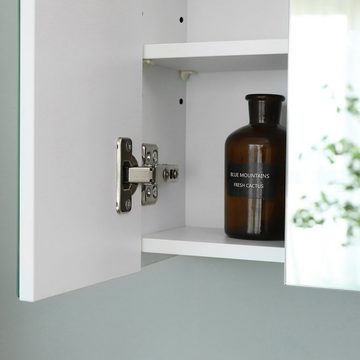 VASAGLE Spiegelschrank Badezimmerschrank verstellbare Regalebene, 3 Türen