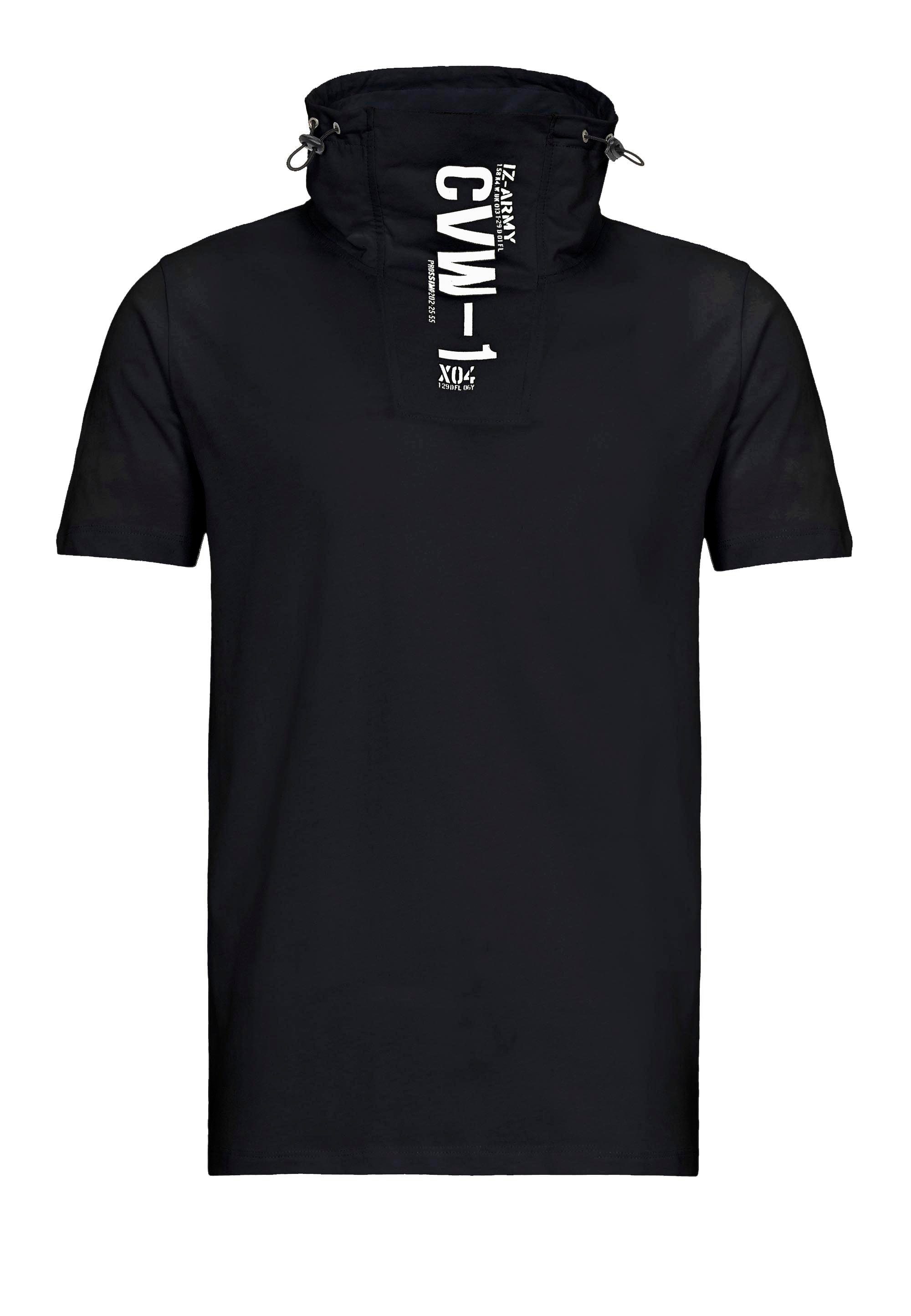 RedBridge T-Shirt Sunnyvale mit hohem schwarz Kragen