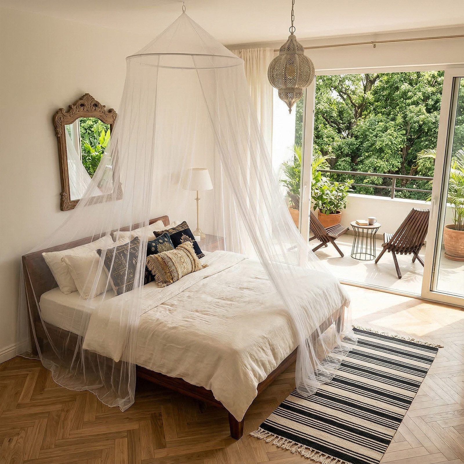 Sekey Moskitonetz Moskitonetz Bett Insektenschutz für Einzel- und Doppelbett Fliegennetz, 60x250x1200cm Doppelbett Baldachin für Schlafzimmer, Reise
