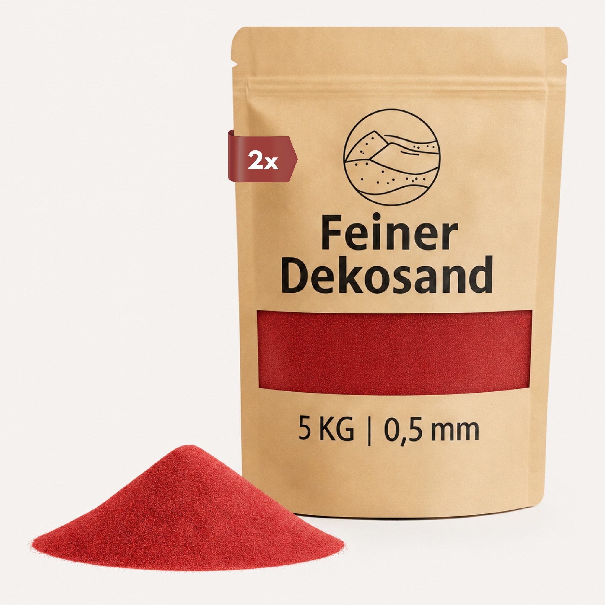 matches21 HOME & HOBBY Dekosand Deko-Sand rot 10 kg für Vasen, Gläser & Streudeko (1-St), Bunter Farbsand als feiner Deko- & Bastelsand