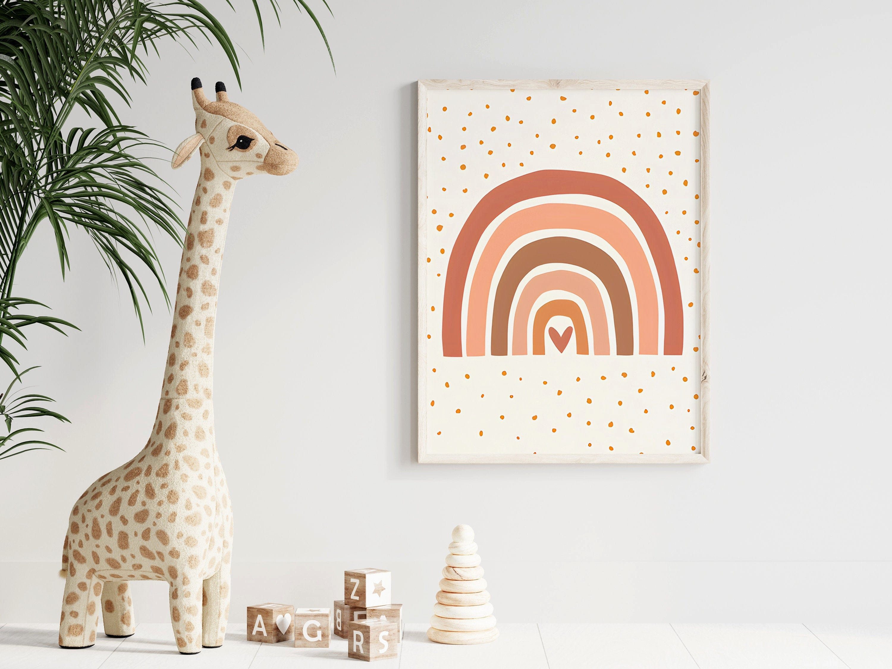 JUSTGOODMOOD Poster Kinderzimmer Sonnenstrahlen Regenbogen Herzen Blumen Kinderzimmer Bild, Sonnenstrahlen (1 St)