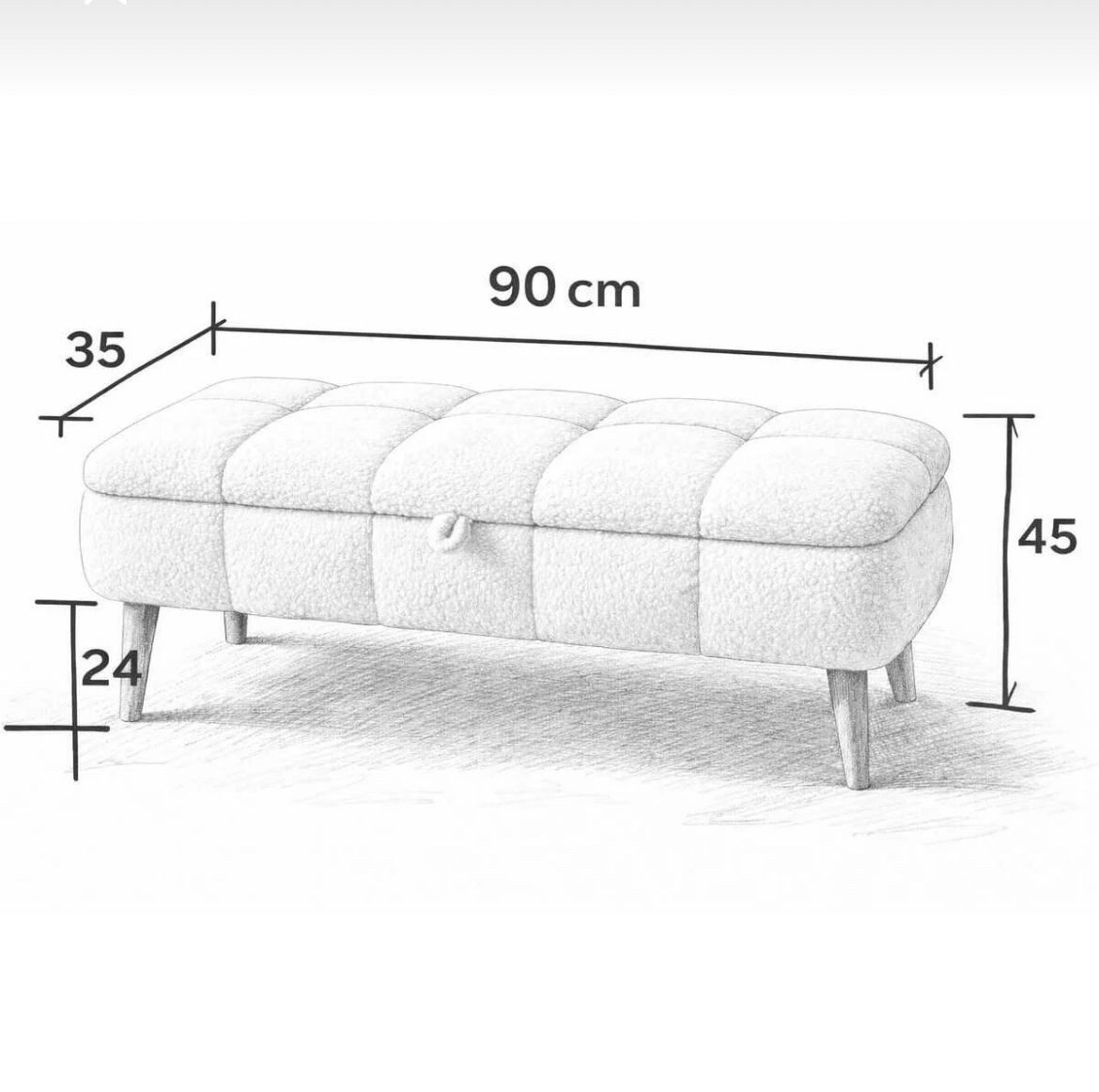 Skye Decor Polsterbank Snug Japandi (1-St), Gepolsterte Sitzbank in Teddy-Optik, mit Stauraum – Bild 2 von 4