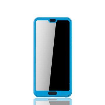 König Design Handyhülle Huawei P20, Huawei P20 Handyhülle 360 Grad Schutz Full Cover Blau