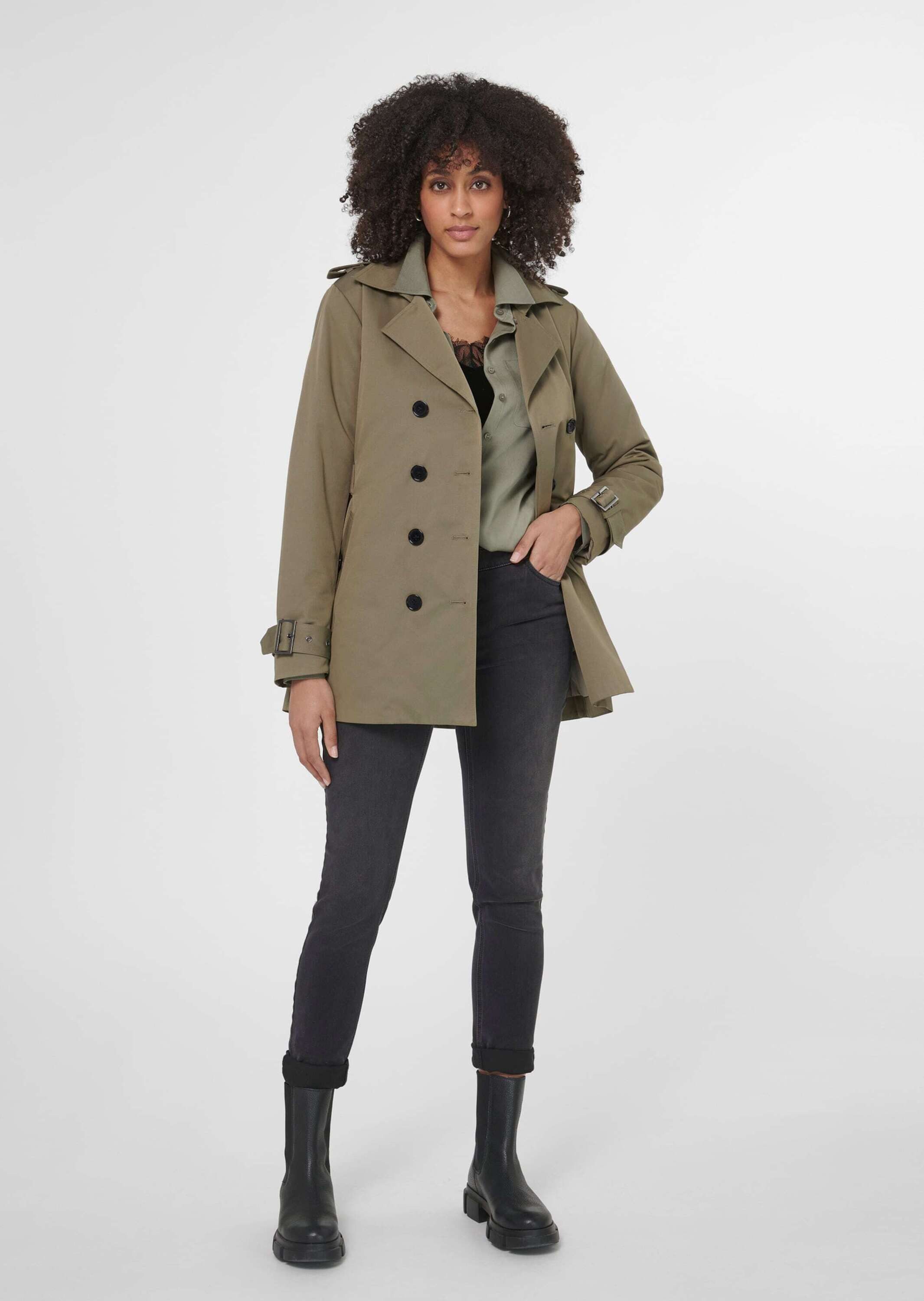 MADELEINE Trenchcoat Zweireihige Trench-Jacke mit Steppfutter günstig online kaufen