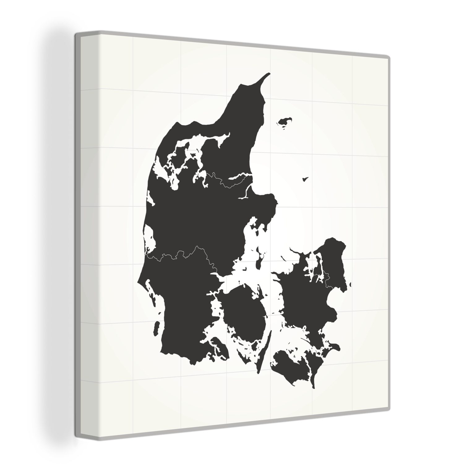 OneMillionCanvasses® Leinwandbild Schwarz-weiße Illustration eines schwarzen Dänen, (1 St), Leinwand Bilder für Wohnzimmer Schlafzimmer