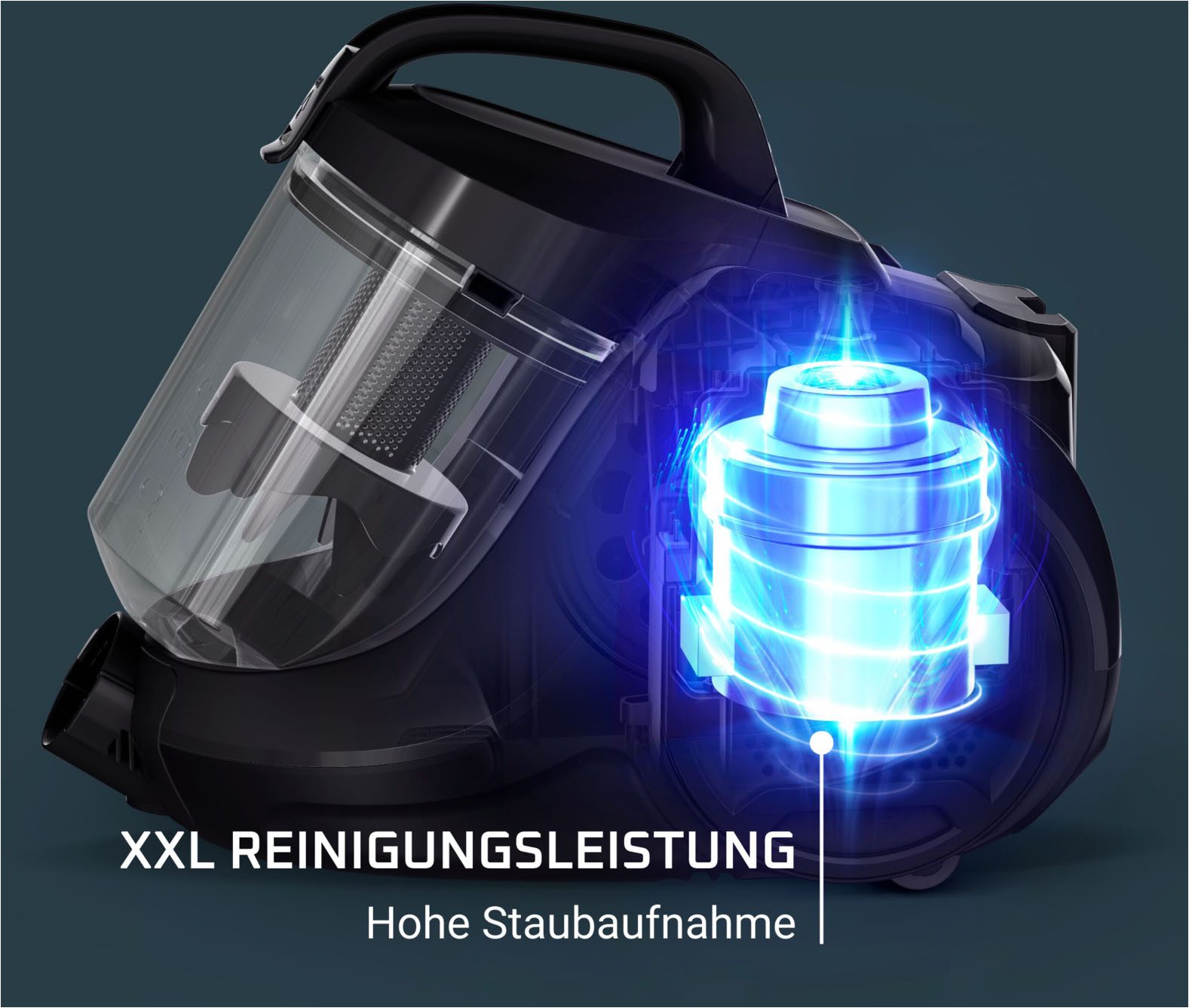 Rowenta Bodenstaubsauger Compact Power Cyclonic, beutellos, hohe Saugleistung auf Hartböden, 750 W, beutellos, leise, kompaktes Format, leichte Entleerung, hohe Filtrierung