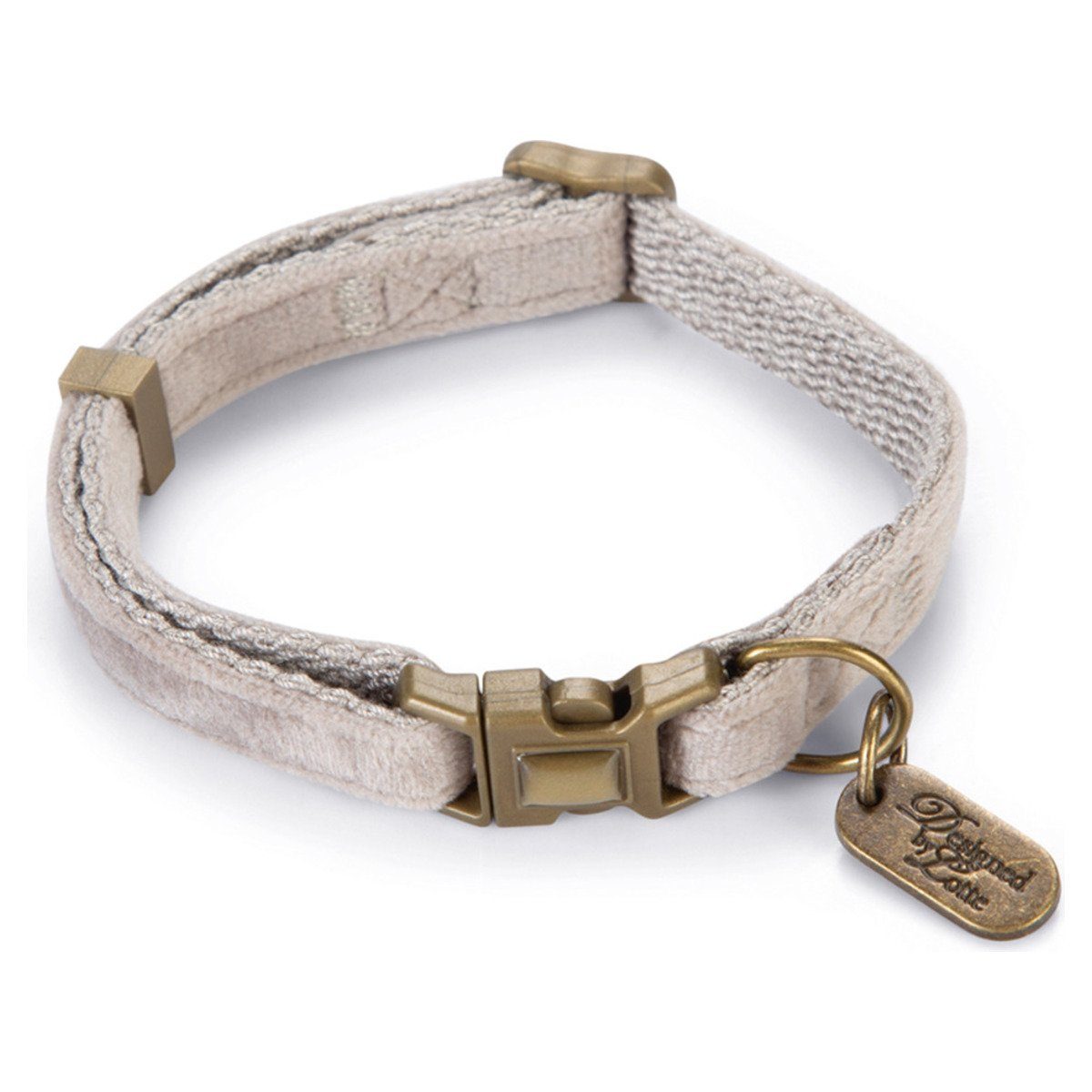 Designed By Lotte Katzen-Halsband Katzenhalsband Velura grau