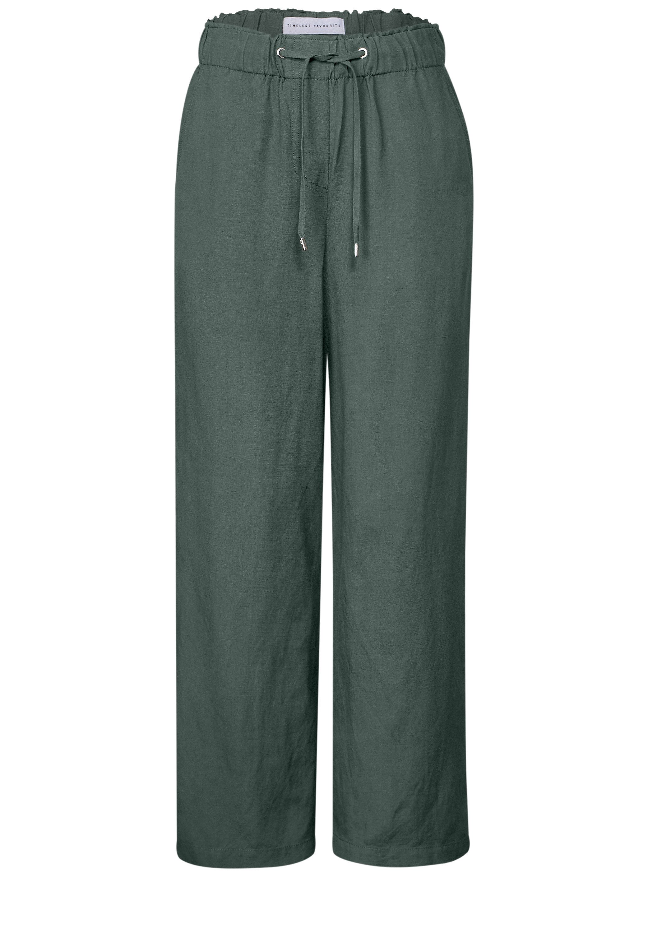 Schlupfhose Wide Leg Hose aus Leinenmix